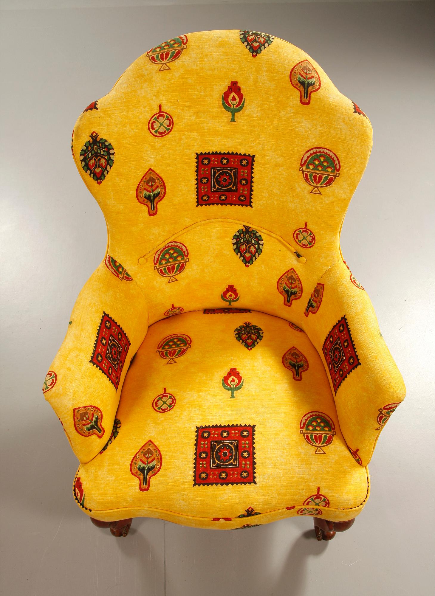 FÅTÖLJ, nyrokoko, 1800/1900-tal.