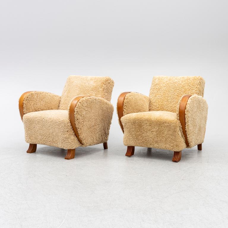 Armchairs, functionalism, 1930s/40s.