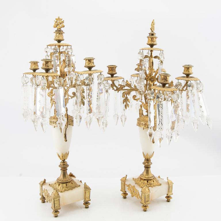 candelabras, a pair from the late 19th century.