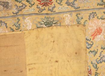 A set of four silk embroideries, Qing dynasty.