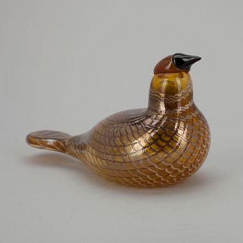 FÅGEL, glas, signerad O. Toikka, Nuutajärvi.
