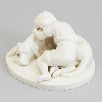 An early 20th century ceramic figurine with the mark AR.