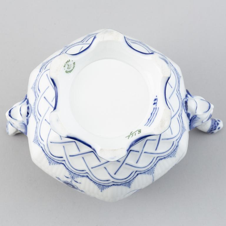 Royal Copenhagen, a '1118' 'Musselmalet Full Lace' porcelain teapot, Denmark.