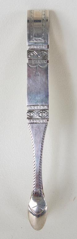 SOCKERTÅNG, silver. A.F Ekeberg, Göteborg. 1795.