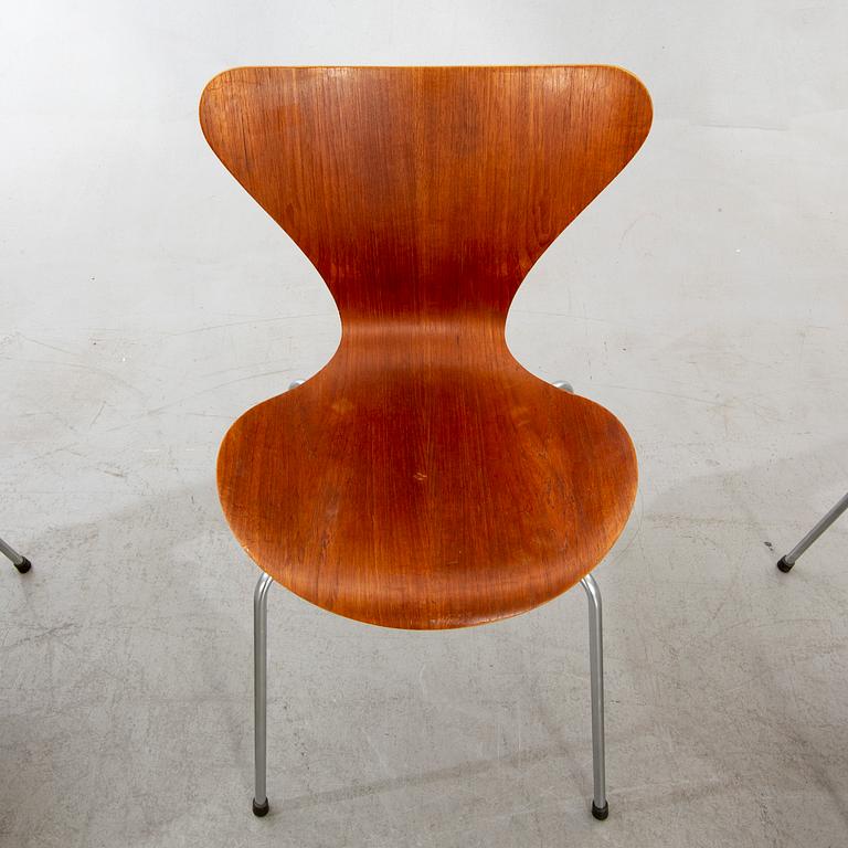 Arne Jacobsen, stolar 6 st, "Sjuan", Fritz Hansen, 1960-tal.