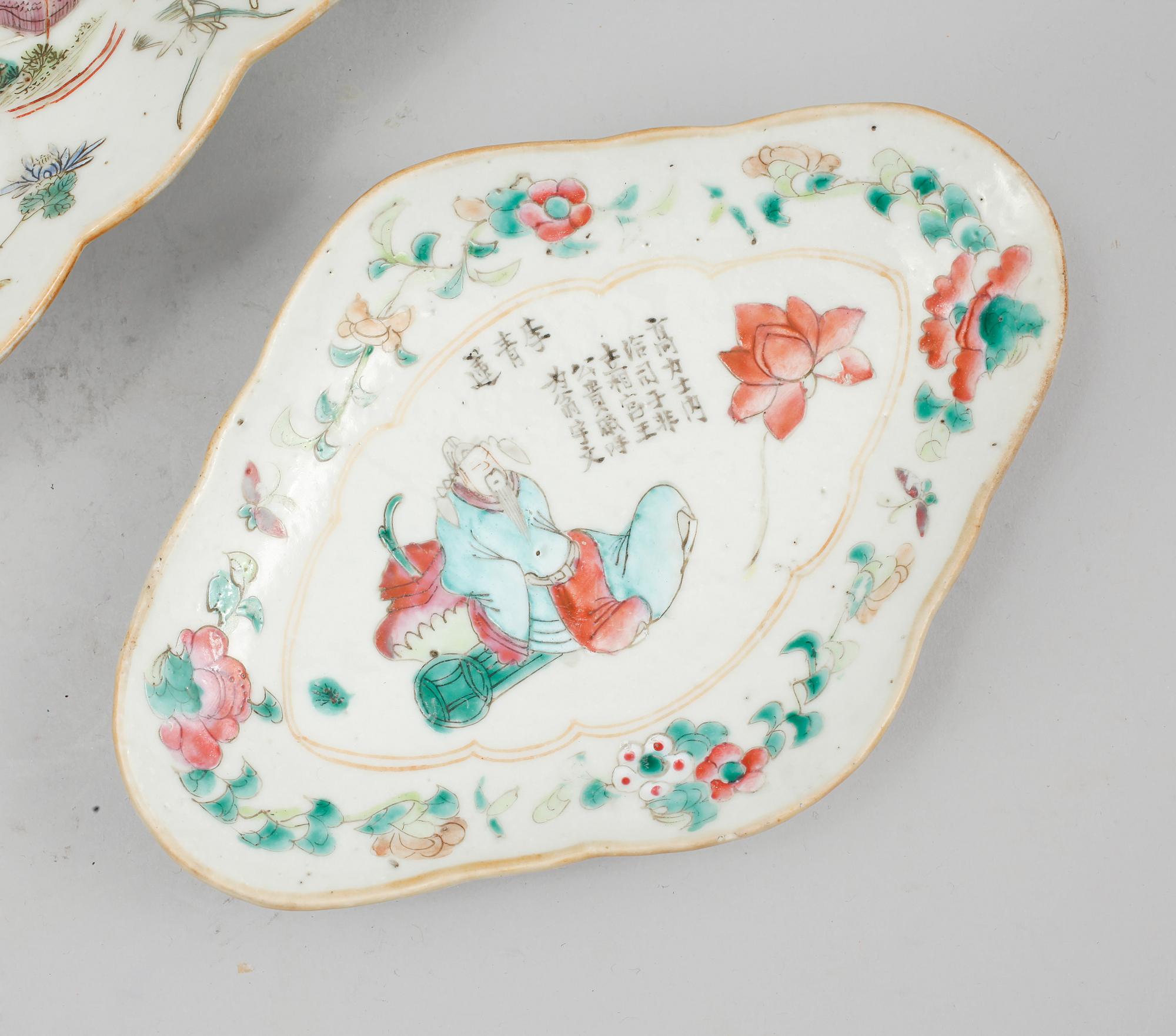 FAT, 3 st, porslin, Kina, 1800-tal.