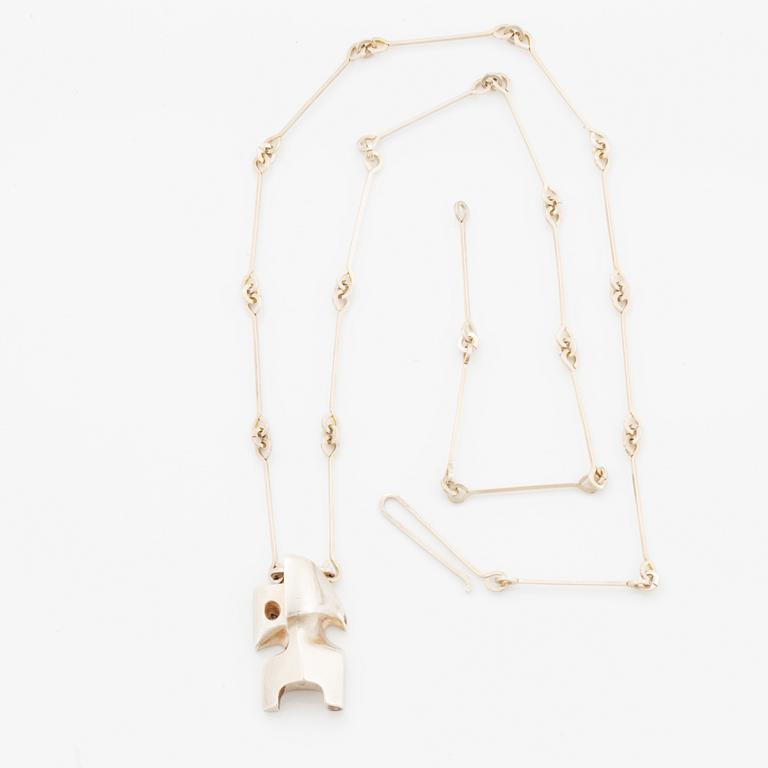 Björn Weckström, necklace and earrings, silver.
