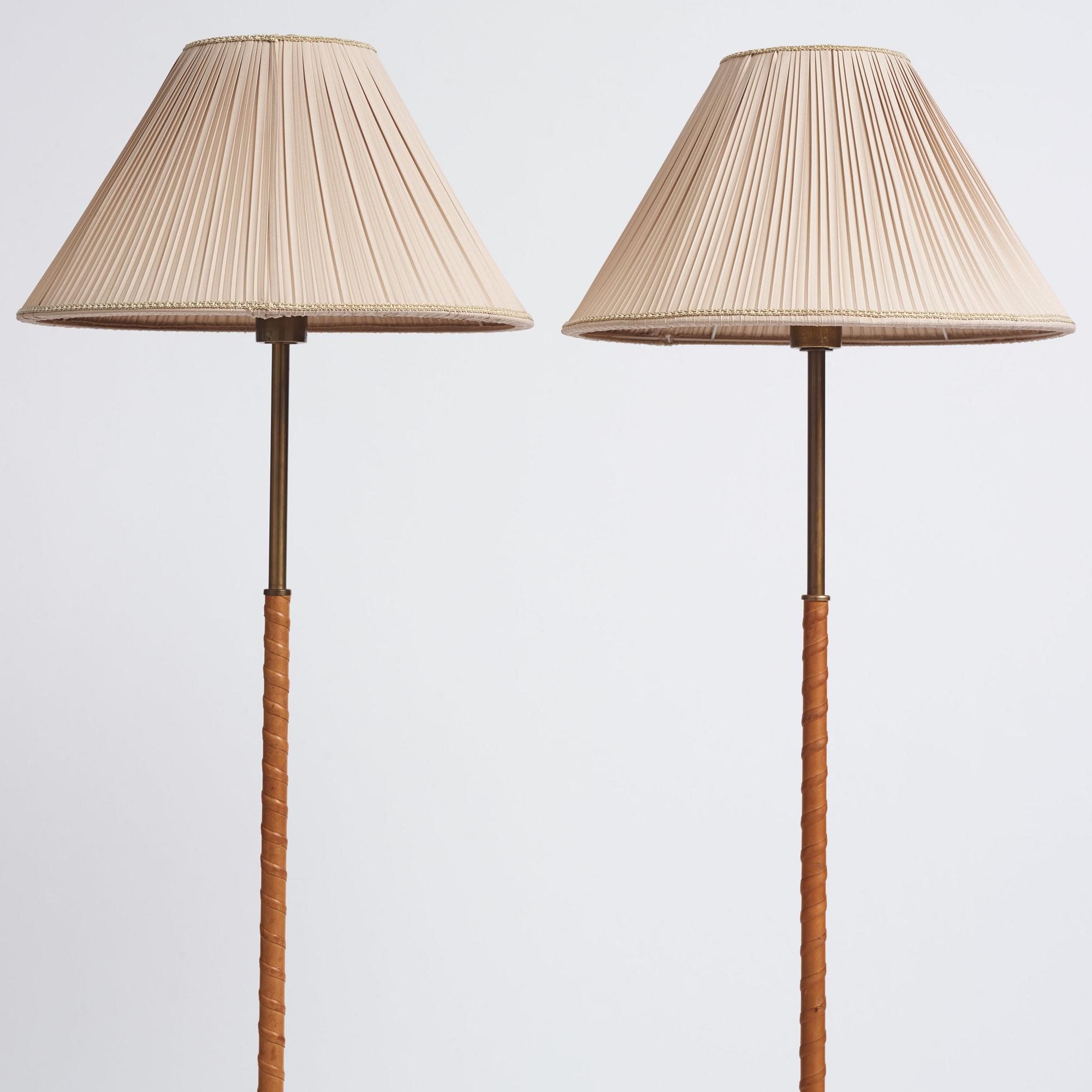Harald Notini, possibly, a pair of floor lamps model "15750", Arvid Böhlmarks Lampfabrik, Stockholm 1950s-60s.