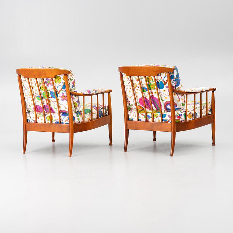 Kerstin Hörlin-Holmquist, a pair of 'Skrindan' easy chairs, OPE, second part of th 20th century.