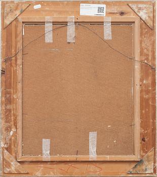 HUGO ÖFVERSTRÖM, olja på pannå. Signerad.