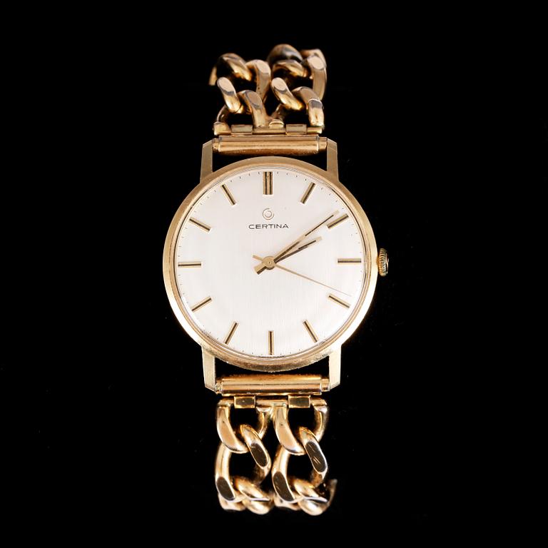 ARMBANDSUR, guld/double Certina, omkr 1900-talets mitt.