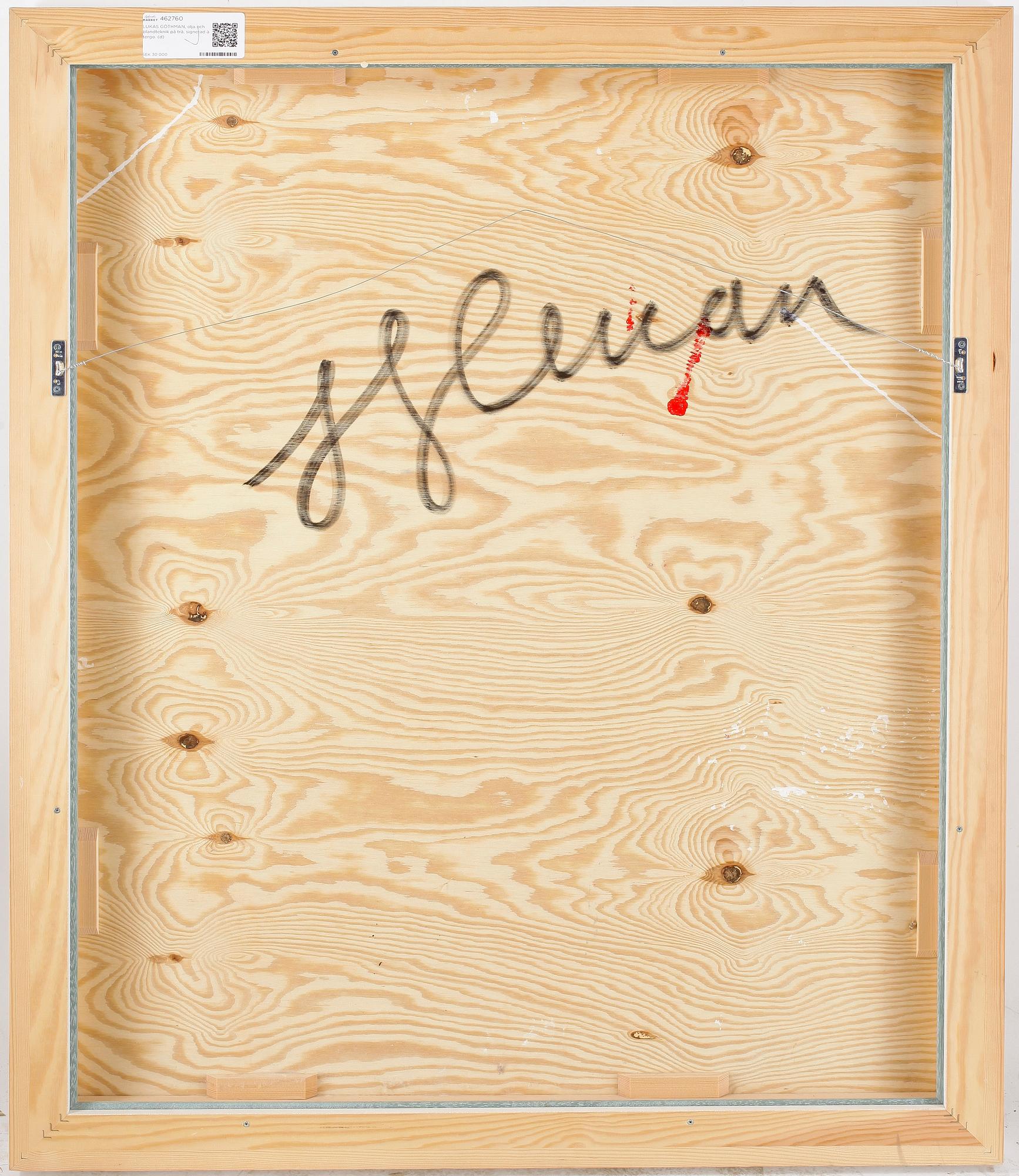 LUKAS GÖTHMAN, olja och blandteknik på trä, signerad à tergo.