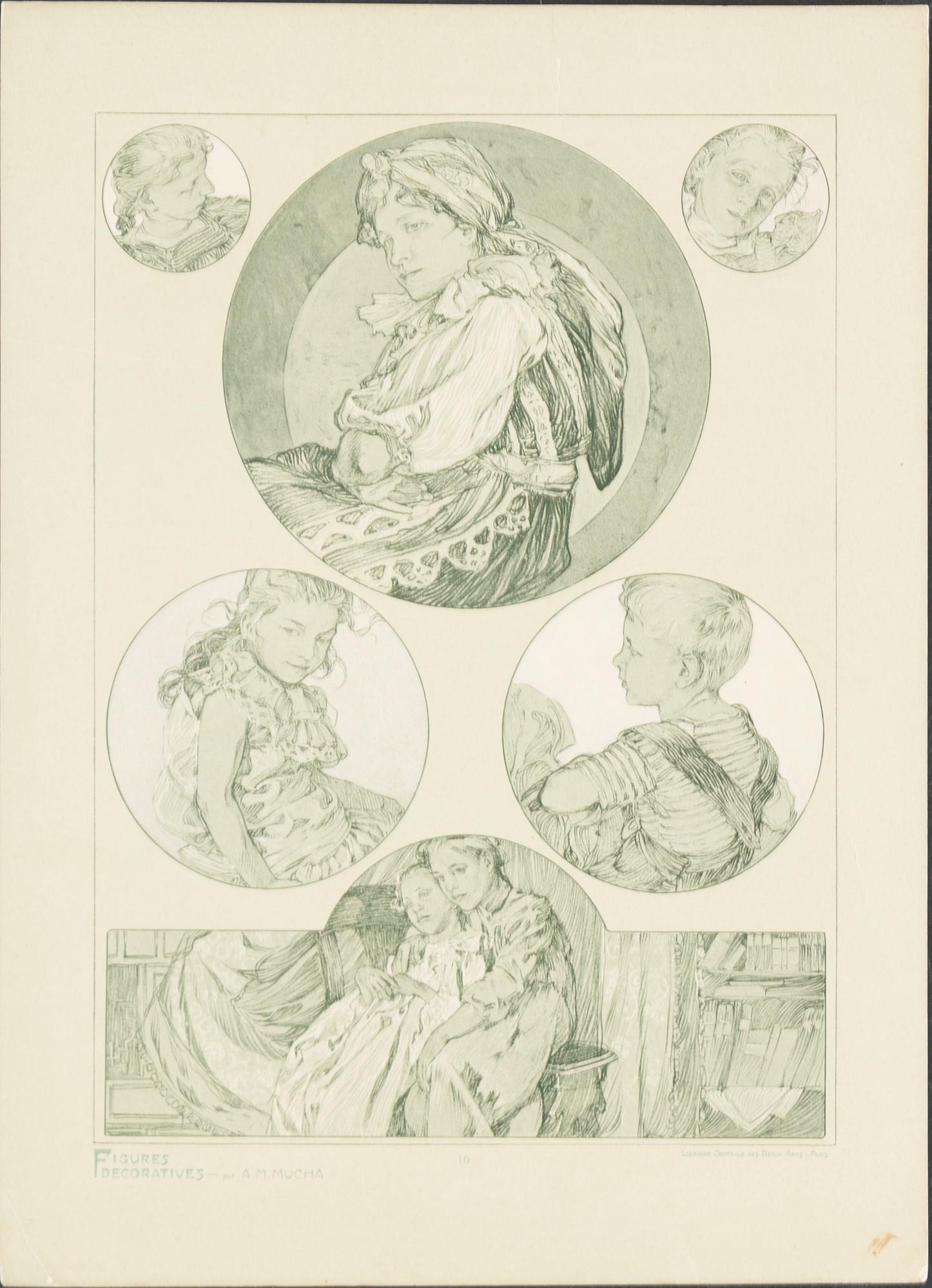 ALPHONSE MUCHA, after, 5 prints.