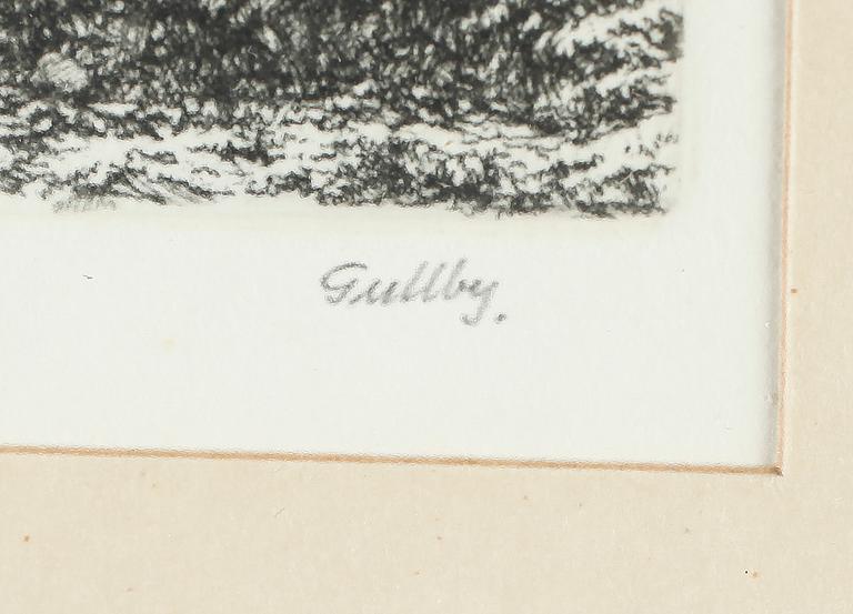 FOLKE GULLBY, 3 st, etsningar, signerade.