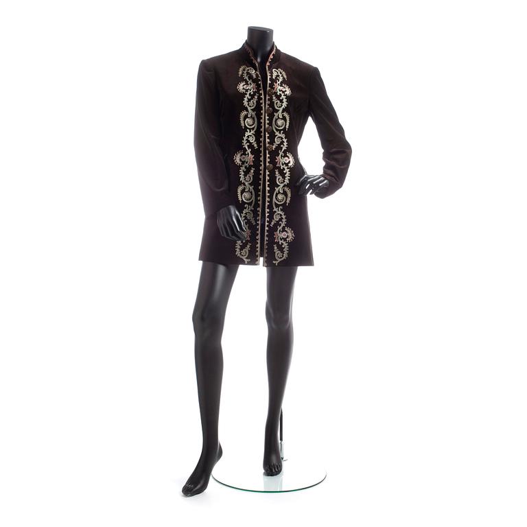 ARMAND VENTILO, a dark brown velvet evening jacket.