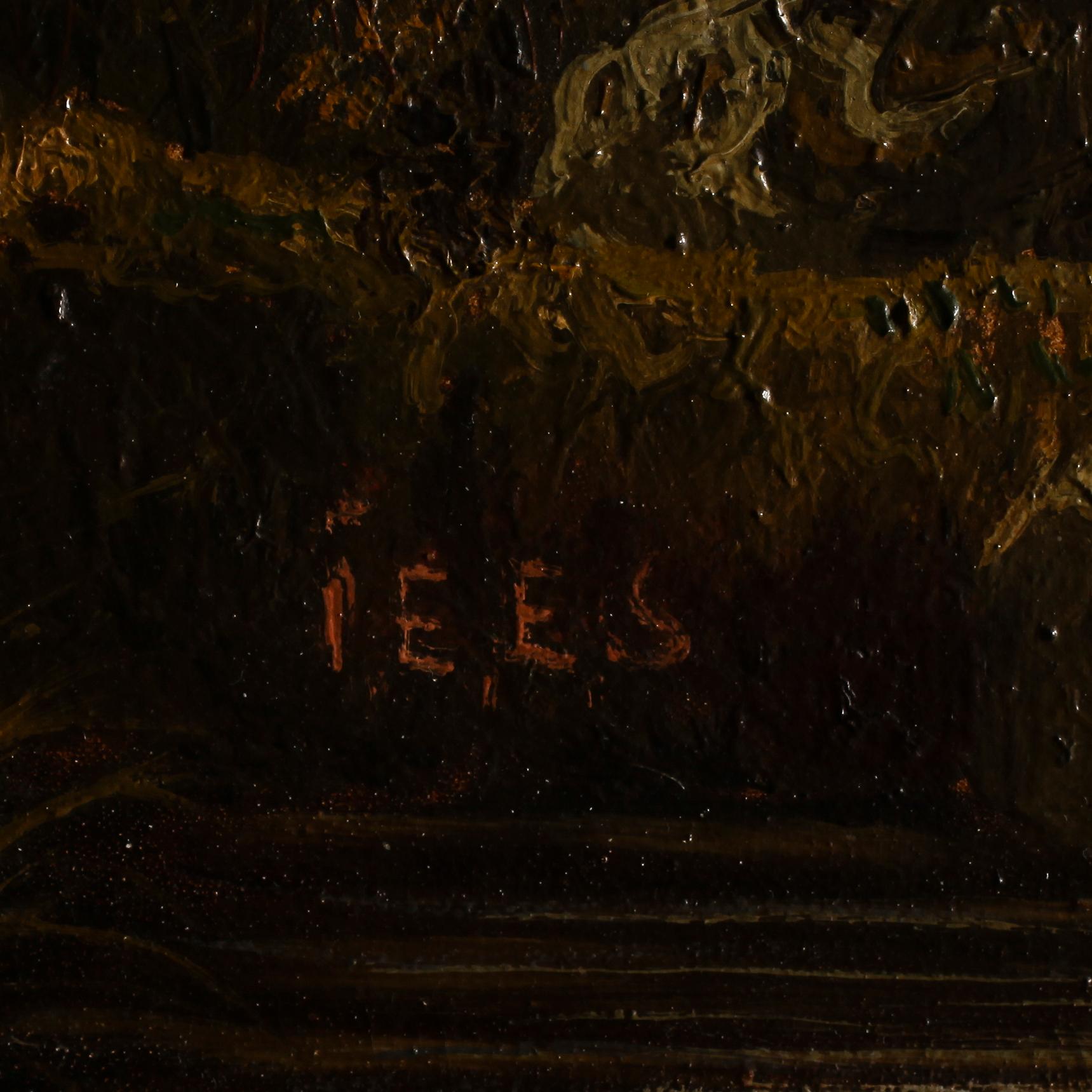 OIDENTIFIERAD KONSTNÄR, olja på duk, signerad JE Ericson, 1800-talets andra hälft.