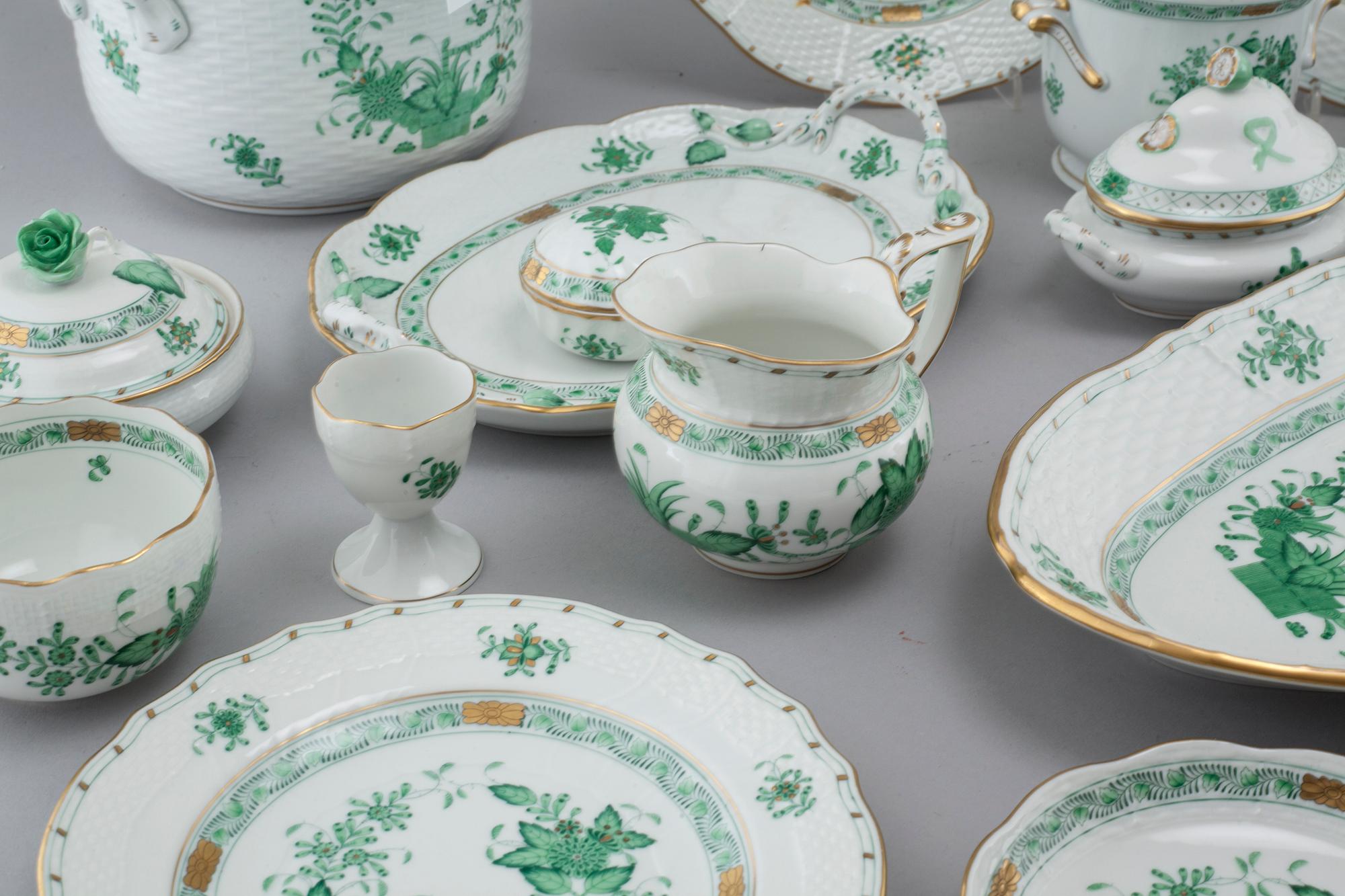 48 pieces of porcelain tableware from Herend, model "Indian Basket", 20th century.
