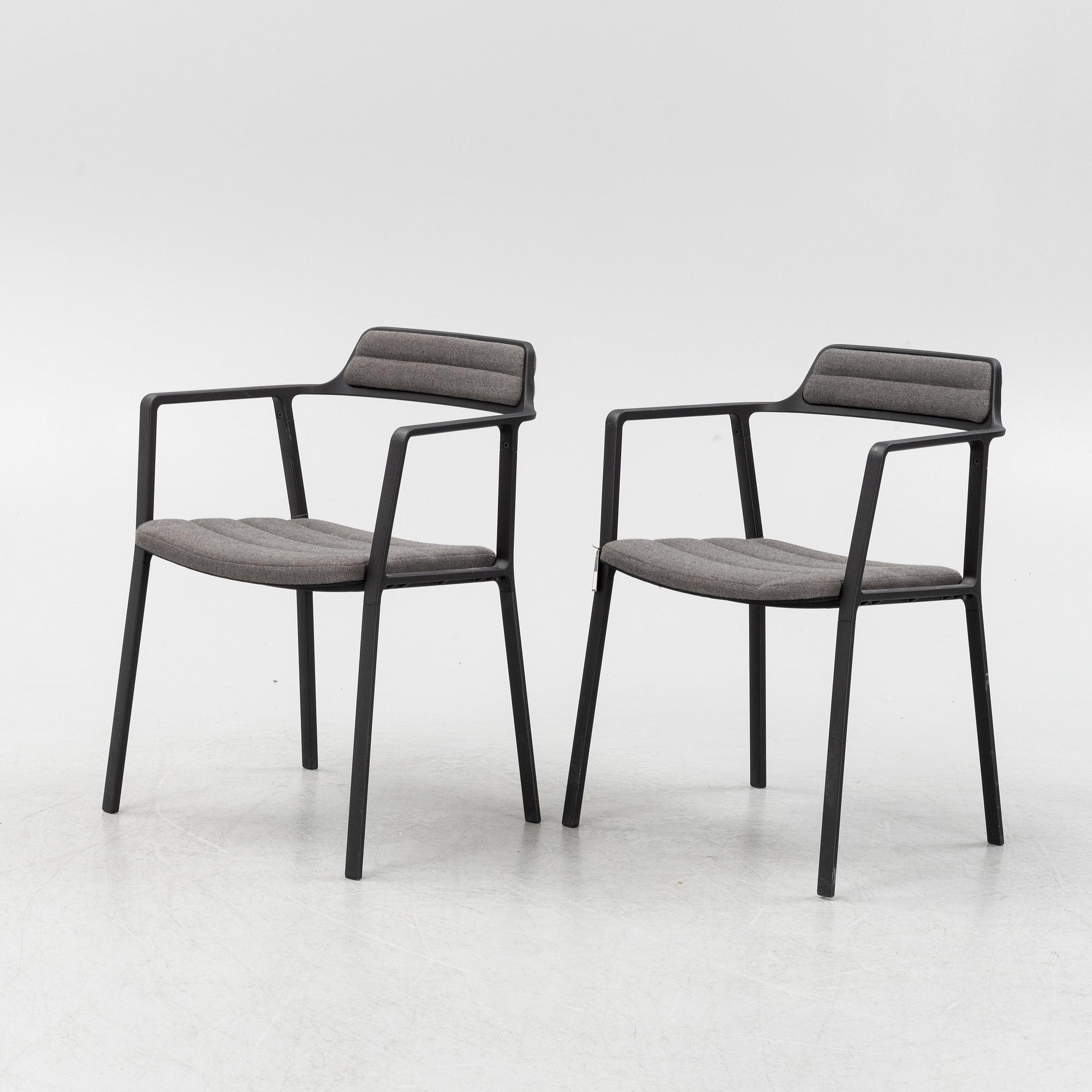 A pair of model 451 steel armchairs from Vipp.