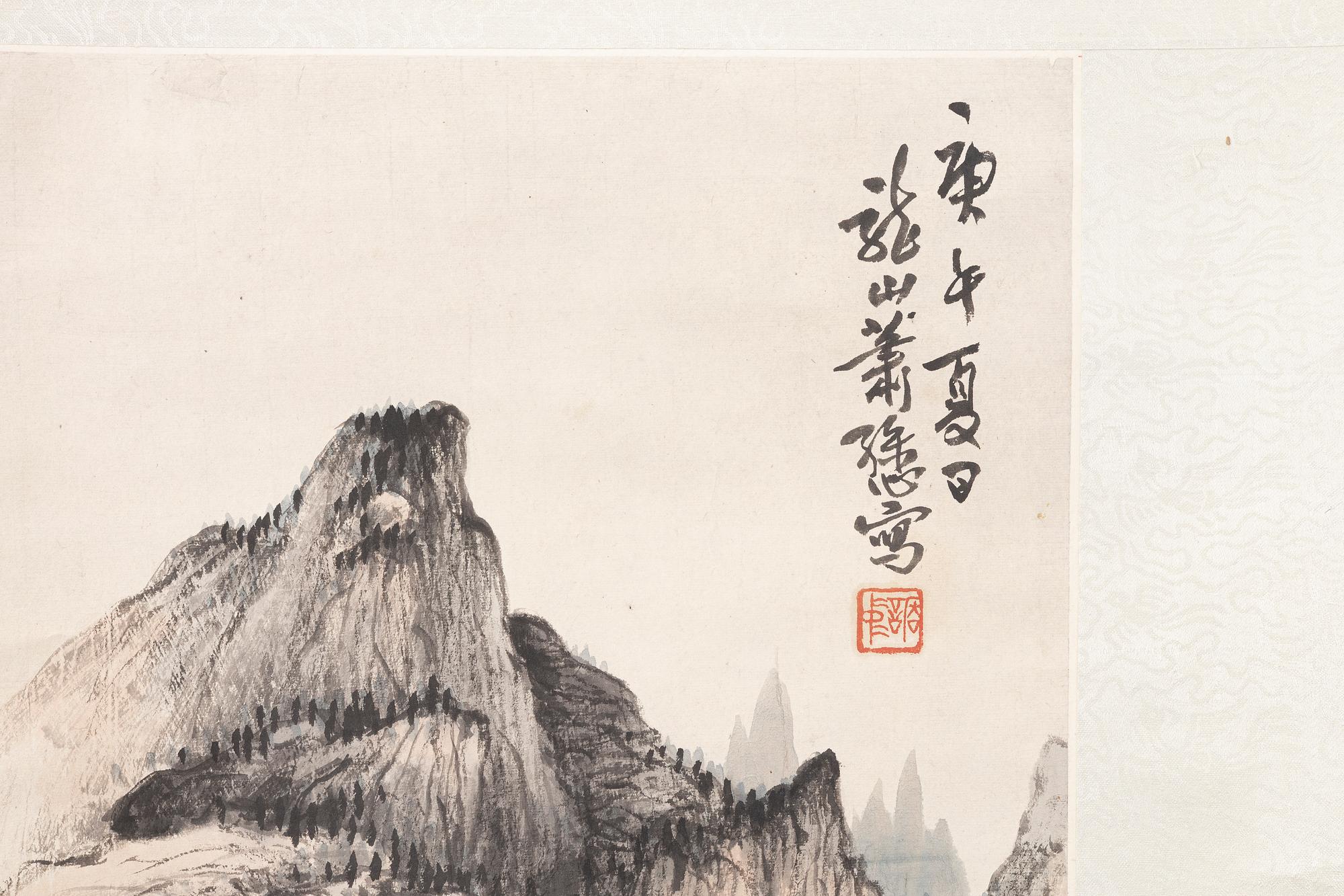 Xiao Sun (1883-1944), scroll painting, Mountanious landscape, China, dated 1930.