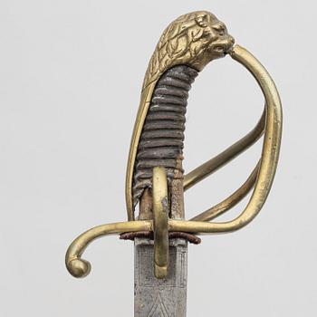 Saber, German, for officer, Schimmelbusch & Sohn, Solingen, early 19th century.