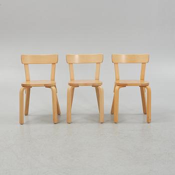 Alvar Aalto, stolar, 3 st, modell 69, Artek, Finland.