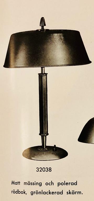 Bertil Brisborg, a pair of table lamps model "32038", Nordiska Kompaniet, 1940s-50s.