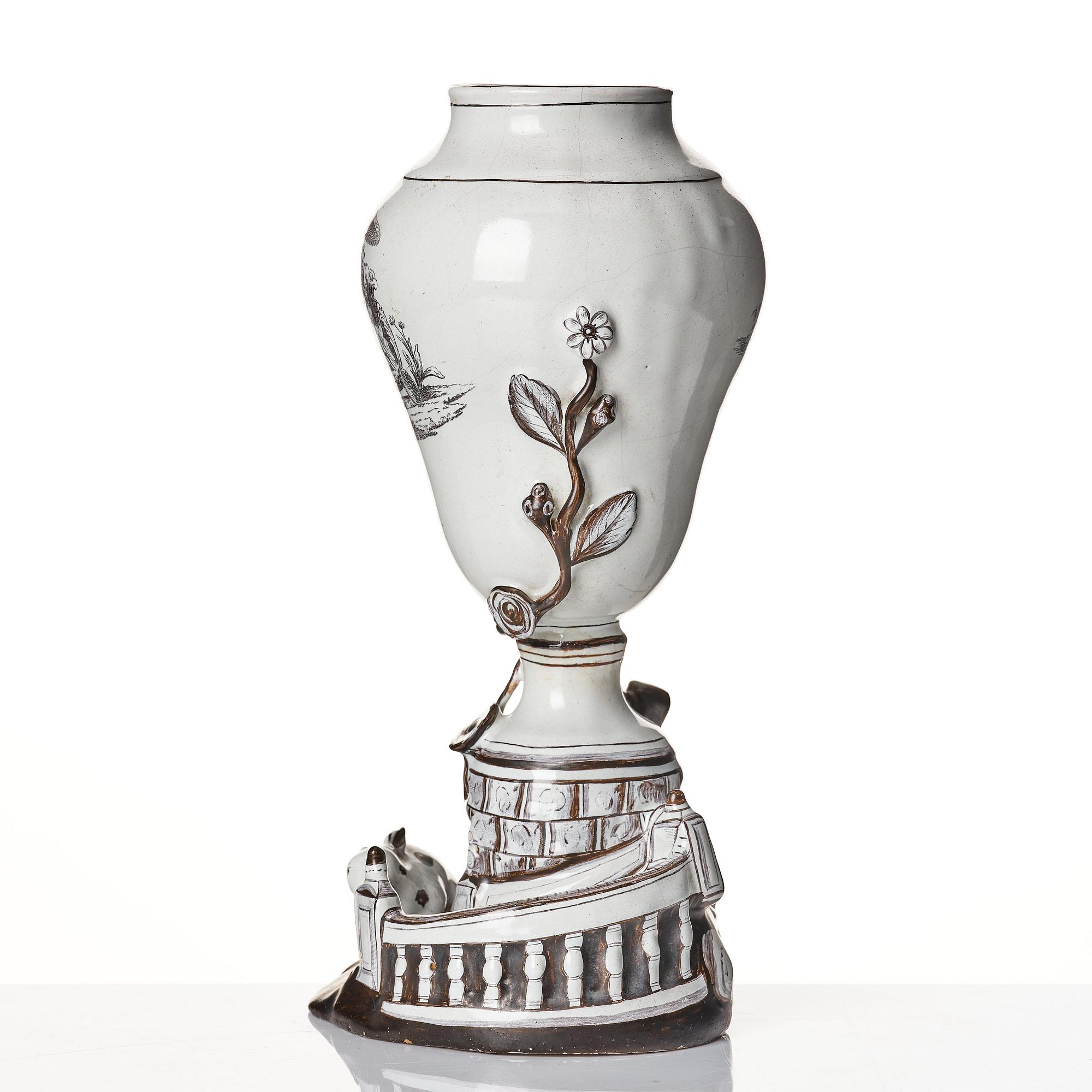 A Swedish Marieberg faience vase, 18th Century.