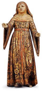 A Spanish 18th century wooden figure.