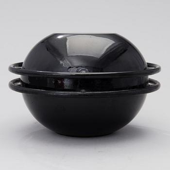 A 1960´S ENAMELED CAST IRON SATURNUS CASSEROLE BY ROSENLEW.