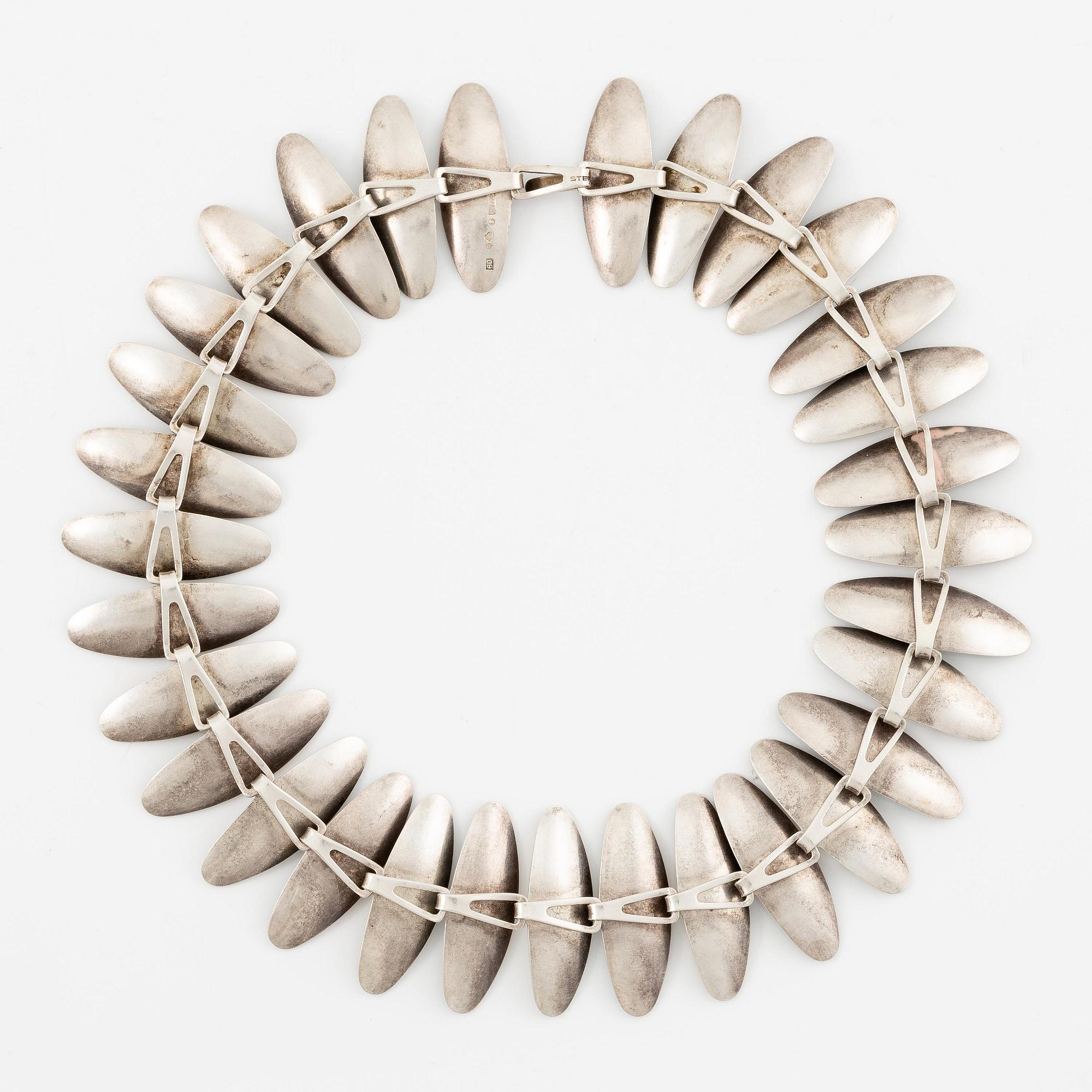 Atelier Borgila, a necklace, silver with enamel, Stockholm 1966.