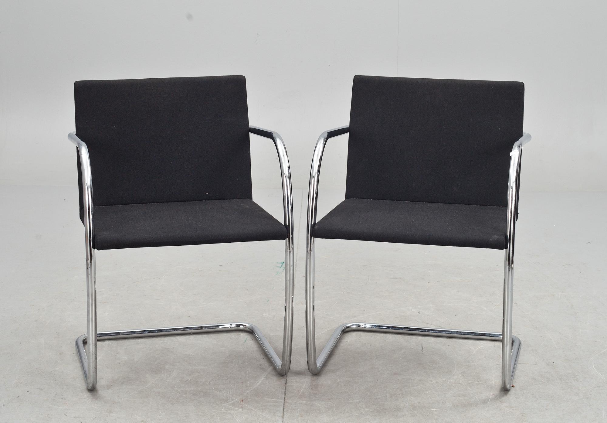 KARMSTOLAR, "Brno", Mies van der Rohe, Knoll Studio, stämpelmärkta.