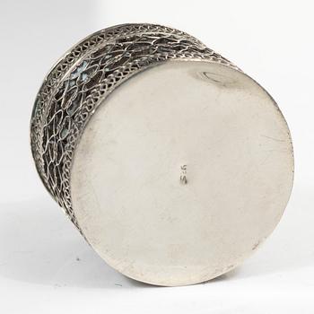 Boxes, 10 pcs, silver, with stones, 20th century.