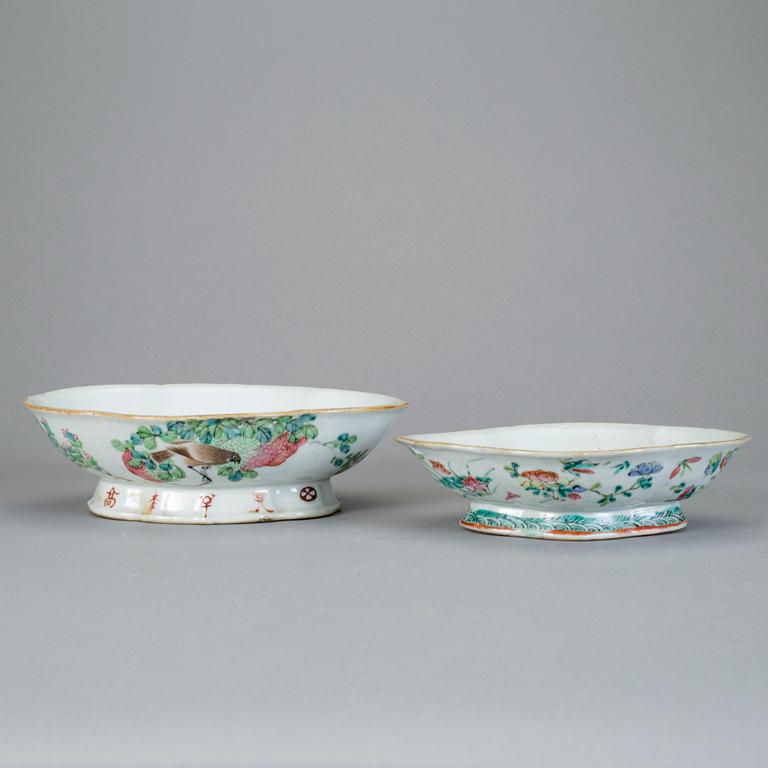 SKÅLAR, 2 st, porslin, Kina, 1800-tal.