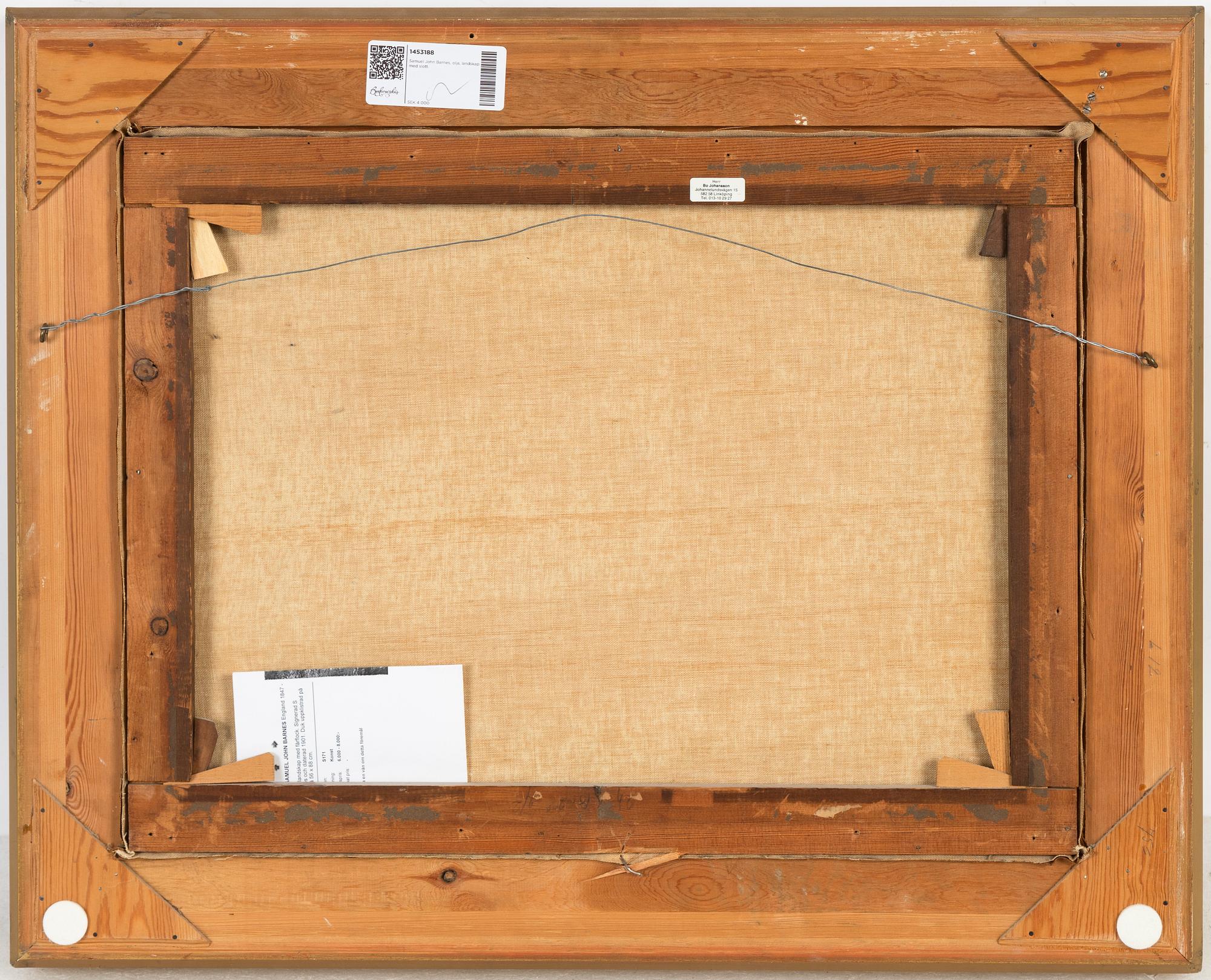 Samuel John Barnes, olja på duk, signerad.