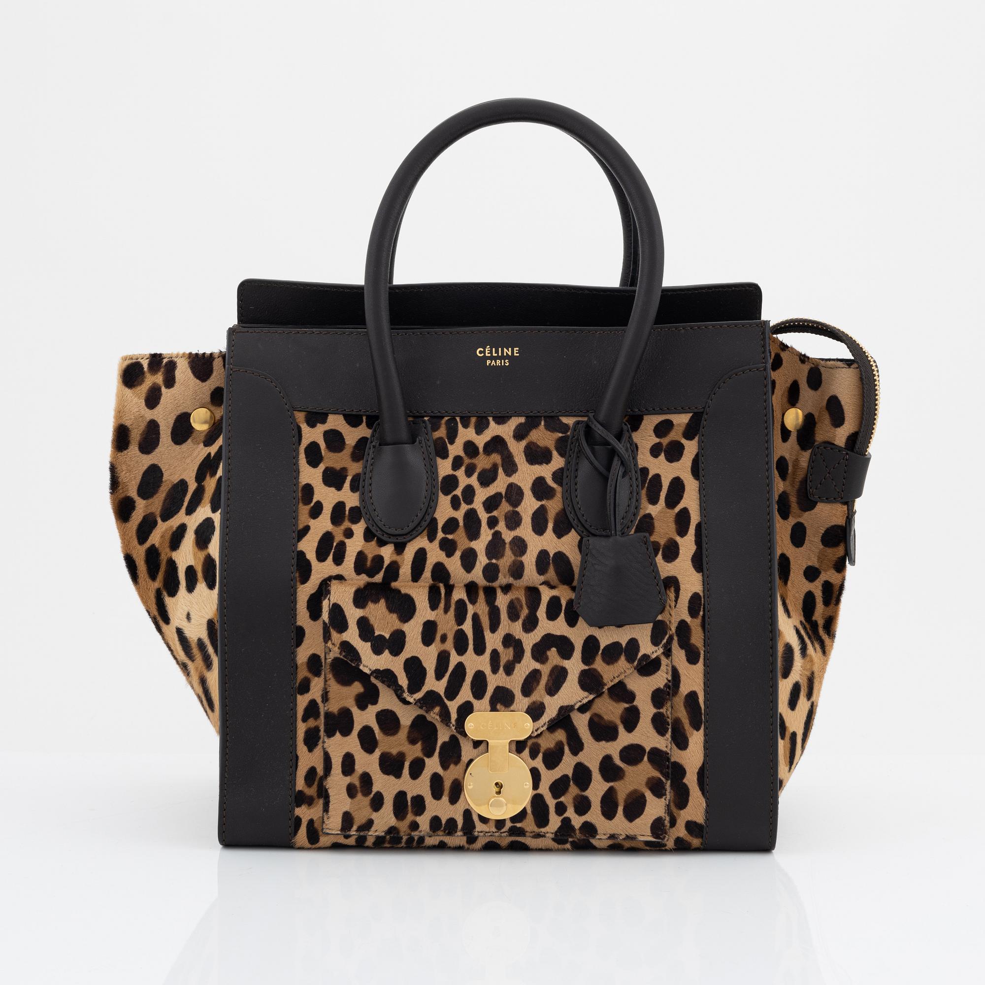 Céline, a leopard pony hair 'Mini shopper' bag.