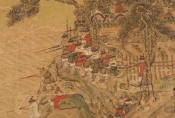 A six fold screen, anonymous Japanese artist, probably 17th Century.