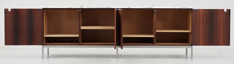 A Florence Knoll palisander and white marbel sideboard, Knoll International, USA 1960's.