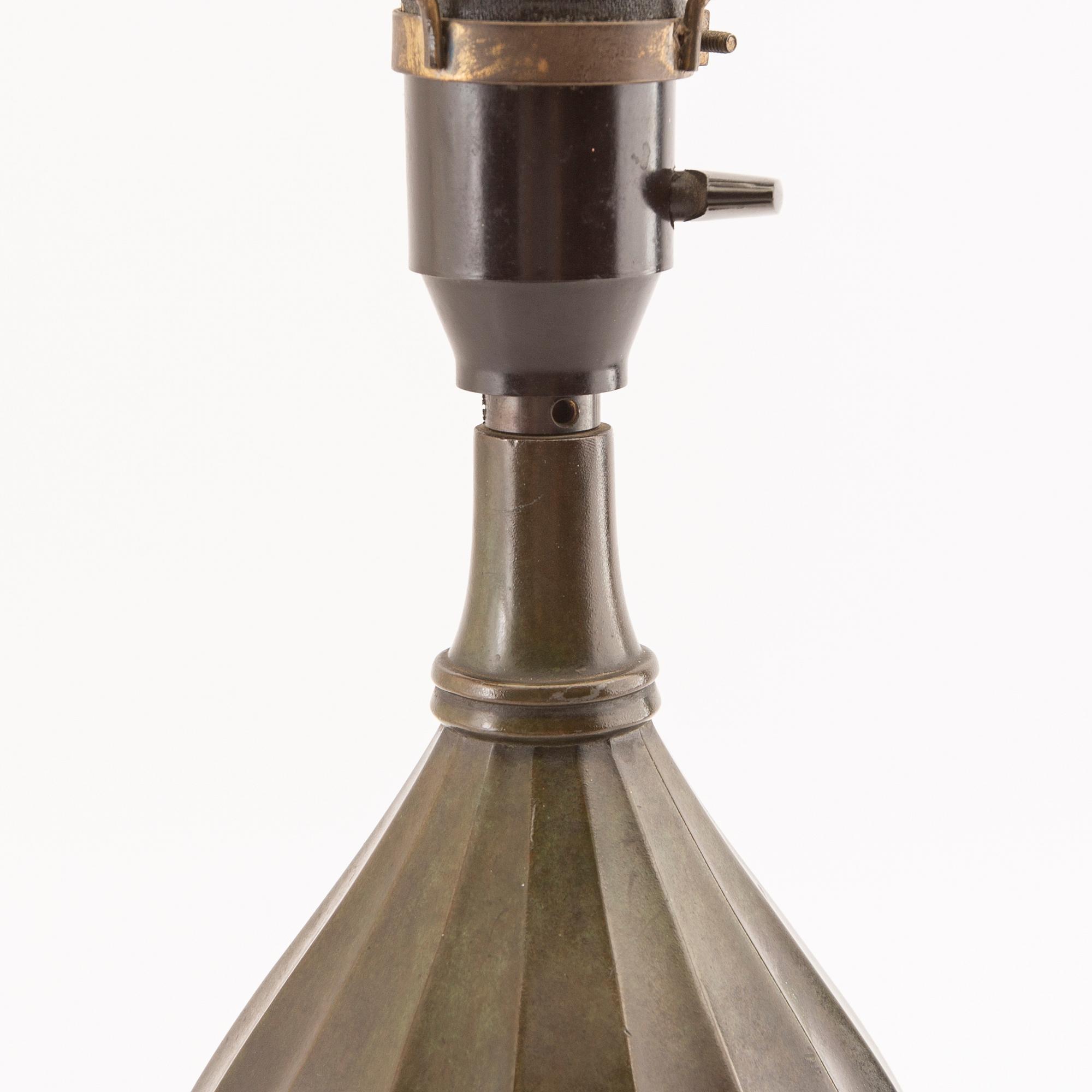 Just Andersen, a signed bronze table lamp first half of the 20th century.