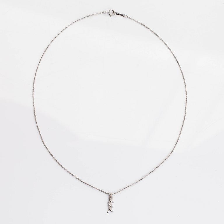 Tiffany & Co, Paloma Picasso, halsband, "XO", 18K vitguld och diamant.