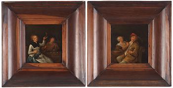 Monogramist JRP, Social Scenes, a pair.
