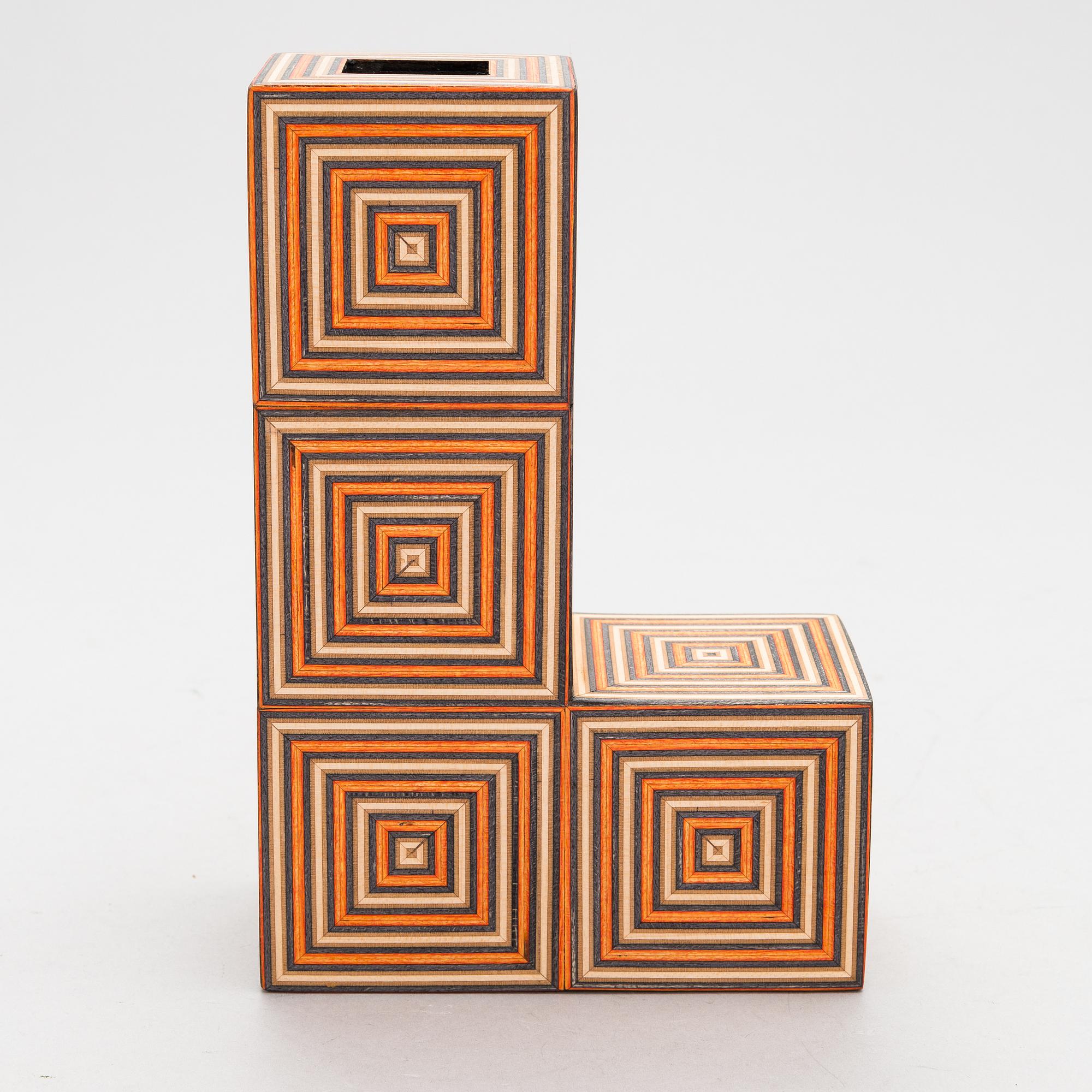 ALEKSI PUUSTINEN, 'L-Block' art object, signed.