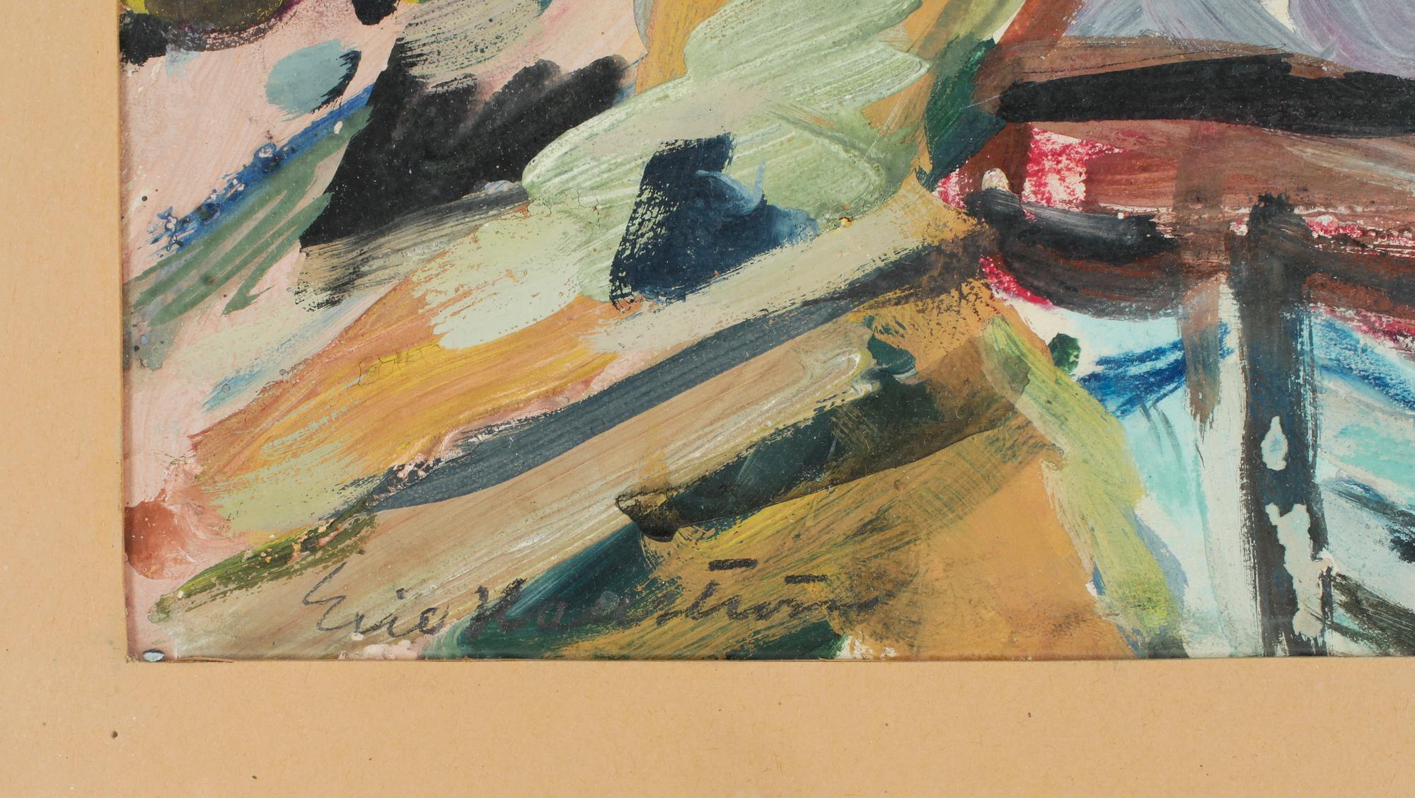 ERIC HALLSTRÖM, gouache på papper, sign.