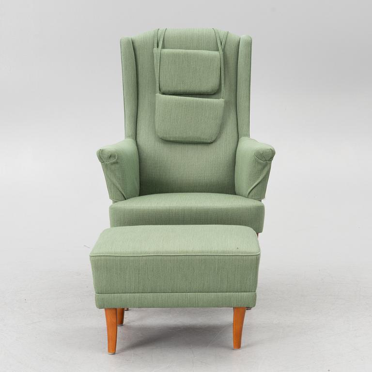 Carl Malmsten, Fåtölj samt fotpall, "Ane" + Fotpall "Farmor", 1900-talets andra hälft.