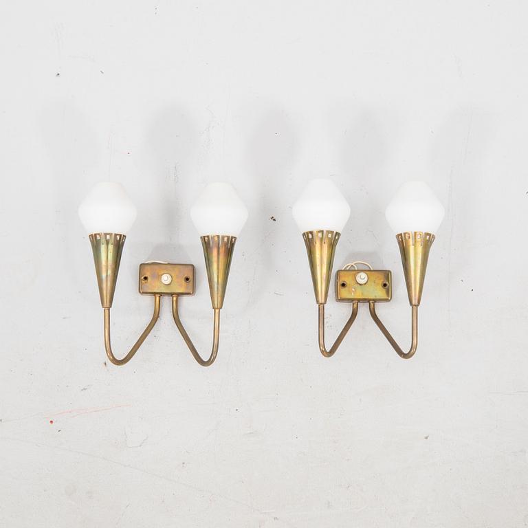 Harald Notini, pair of wall scones Böhlmarks 1950s.