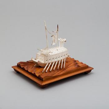 A ship model in silver, 20/21st century.