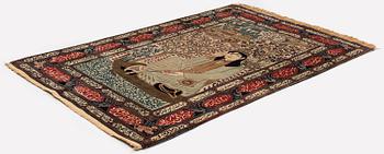 A pictoral Kashan 'Mohtasham' Central Persia, c. 205 x 130 cm.
