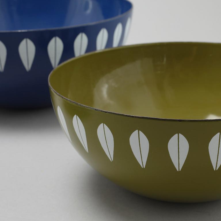 Four 1950/60s bowls in enameled metal from the Cathrine collection, designed by Grete Prytz Kittelsen for Cathrineholm.