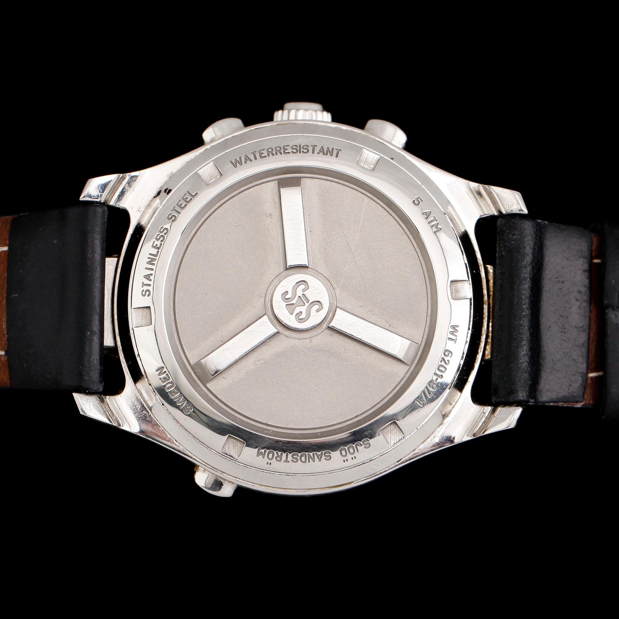 ARMBANDSUR, stål, Sjöö Sandström, Chronolink Worldtimer UTC.