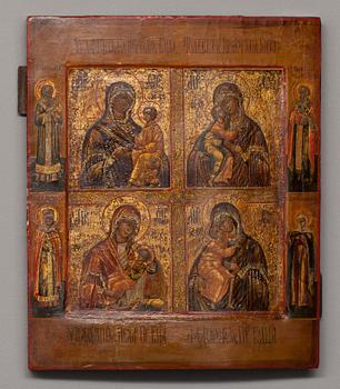IKON, äggtempera samt förgyllning, Ryssland 1800-talets slut.