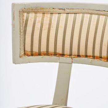 A pair of late Gustavian klismos chairs, late 18th century.